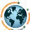 Icône globe terrestre avec flèches: Modélisation climatique