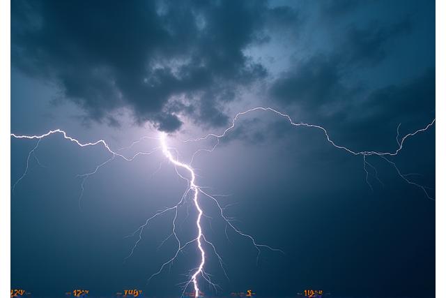 Image d'un ciel dynamique avec des données météo superposées, symbolisant la prévision météorologique opérationnelle.